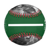 Custom Player Team Logo 2 Photo Green 野球ボール (裏面)
