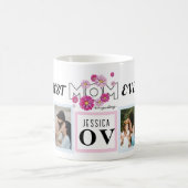 Custom Playful Happy Family Photo Collage  コーヒーマグカップ (中央)