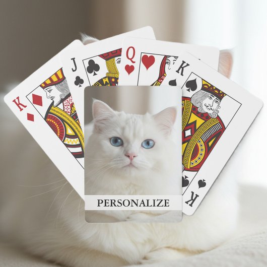 Custom playing cards | white cat with blue eyes トランプ
