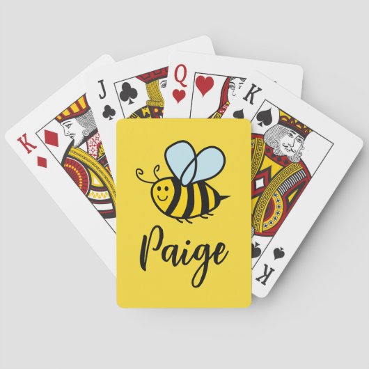 Custom playing cards with cute honey bee logo トランプ (裏面)