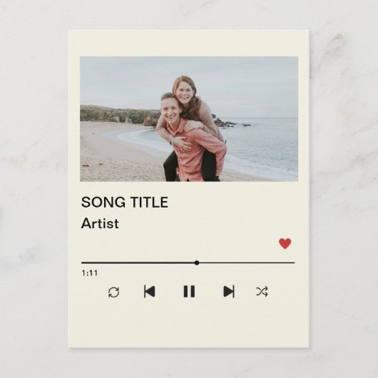 Custom Playlist Photo and Song QR Code PostCard  ポストカード (正面)