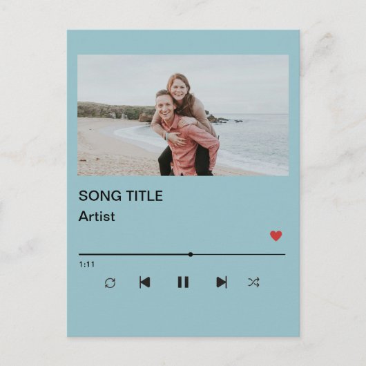 Custom Playlist Photo and Song QR Code PostCard ポストカード (正面)