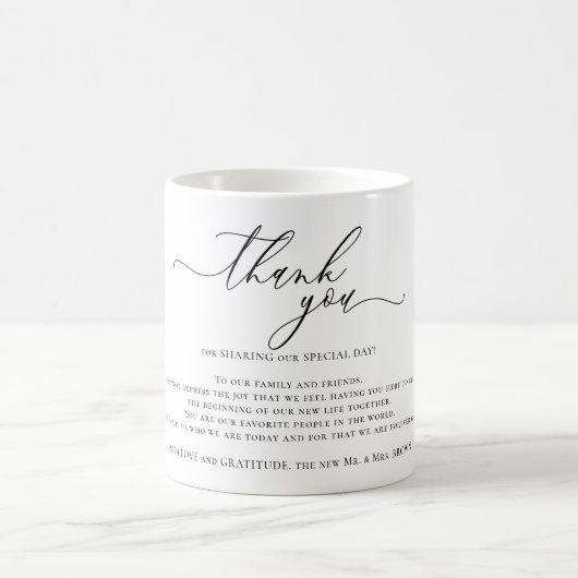 Custom Poem Thank You コーヒーマグカップ (中央)