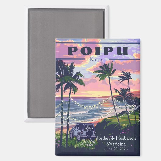 Custom Poipu Kauai Wedding  2 Magnet マグネット (正面/裏面)