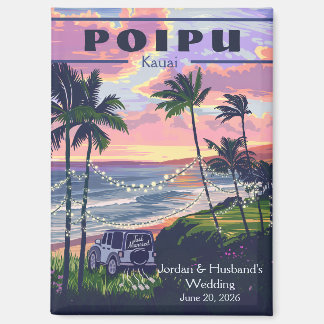 Custom Poipu Kauai Wedding 2 Magnet マグネット