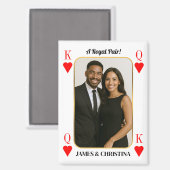 Custom Poker Card Magnet, Royal Pair Couples Gift  マグネット (正面/裏面)
