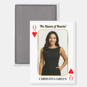 Custom Poker Card with Photo, Queen of Hearts  マグネット (正面/裏面)