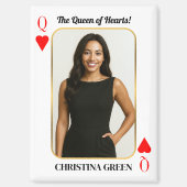Custom Poker Card with Photo, Queen of Hearts  マグネット (正面)