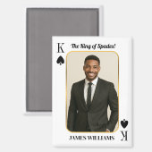 Custom Poker Card with Photo, The King of Spades マグネット (正面/裏面)