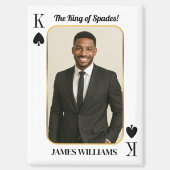 Custom Poker Card with Photo, The King of Spades マグネット (正面)