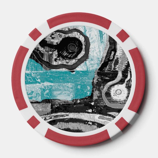 Custom Poker Chip - Surface Current Abstract Flow ポーカーチップ (裏面)