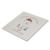 Custom polar bear watercolor Christmas vibe gift タイル (側面)