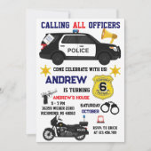 Custom Police Birthday party for kid  招待状 (正面)