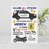 Custom Police Birthday party for kid  招待状 (スタンド正面)