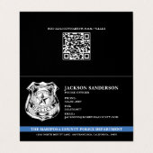 Custom Police Department Law Enforcement QR Code 名刺 (外部フラット)
