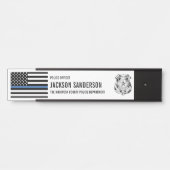 Custom Police Officer Department Thin Blue Line サインプレート (正面)