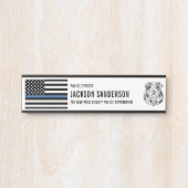 Custom Police Officer Department Thin Blue Line サインプレート (正面)