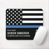 Custom Police Officer Department Thin Blue Line マウスパッド (マウス)