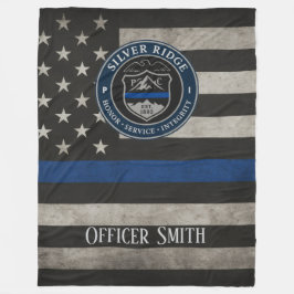 Custom Police Thin Blue Line Blanket フリースブランケット