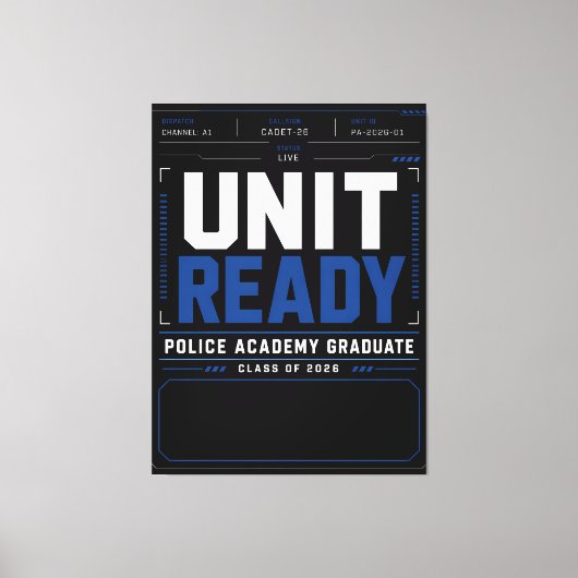 Custom Police Unit Ready 2026 Name Design キャンバスプリント (正面)