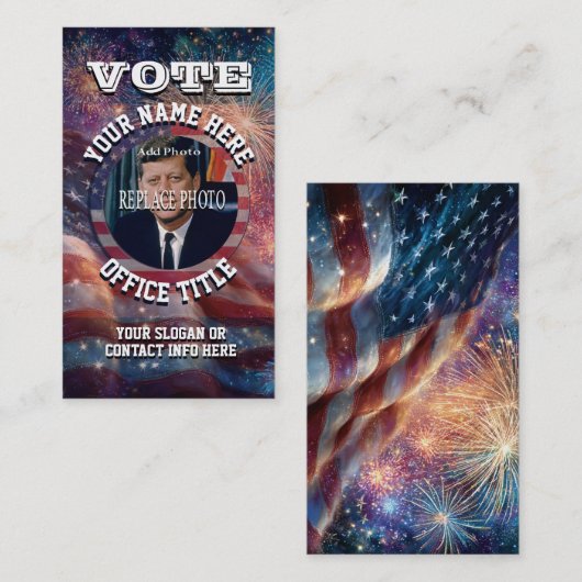 Custom Political Campaign Template 名刺 (正面/裏面)