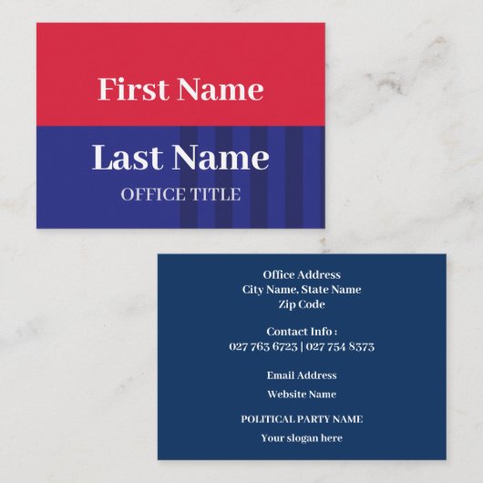 Custom Political Election  Campaign 名刺 (正面/裏面)