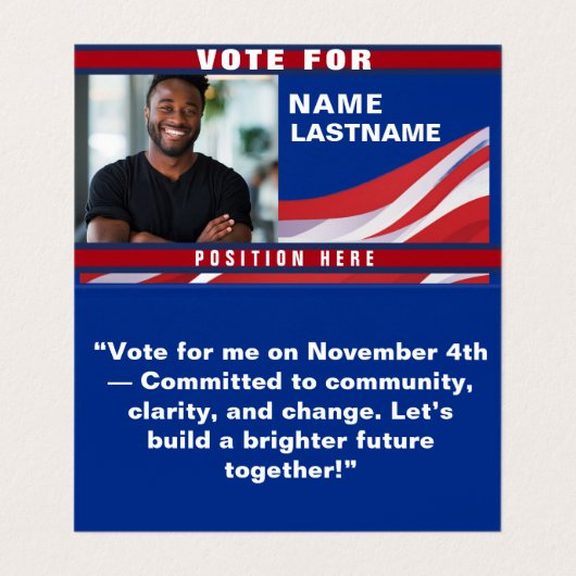 Custom Politics Campaign Template 名刺 (内部フラット)