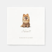 Custom Pomeranian Pet Wedding スタンダードカクテルナプキン (正面)