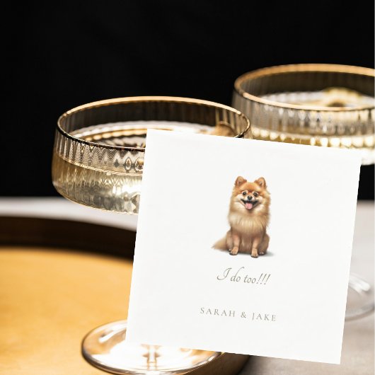 Custom Pomeranian Pet Wedding スタンダードカクテルナプキン