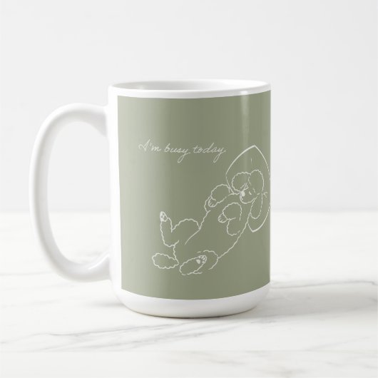 Custom Poodle Dog Mom Mug - Funny I'm Busy Today  コーヒーマグカップ (左)