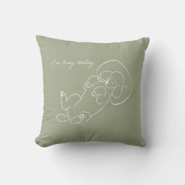 Custom Poodle Dog Mom Pillow Funny I'm Busy Today  クッション
