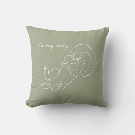 Custom Poodle Dog Mom Pillow Funny I'm Busy Today  クッション (正面)