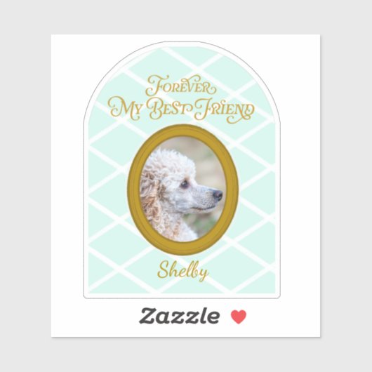 Custom Poodle Photo & Name Sticker  Forever Friend シール (シート)