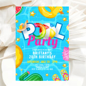 Custom Pool Party Birthday Summer Birthday Party 招待状