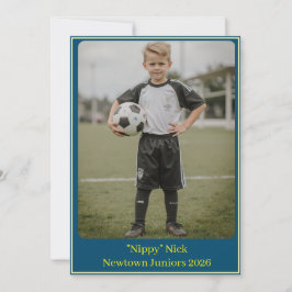 Custom Portrait Photo Soccer Birthday Party Invite シーズンカード