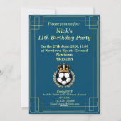 Custom Portrait Photo Soccer Birthday Party Invite シーズンカード (裏面)
