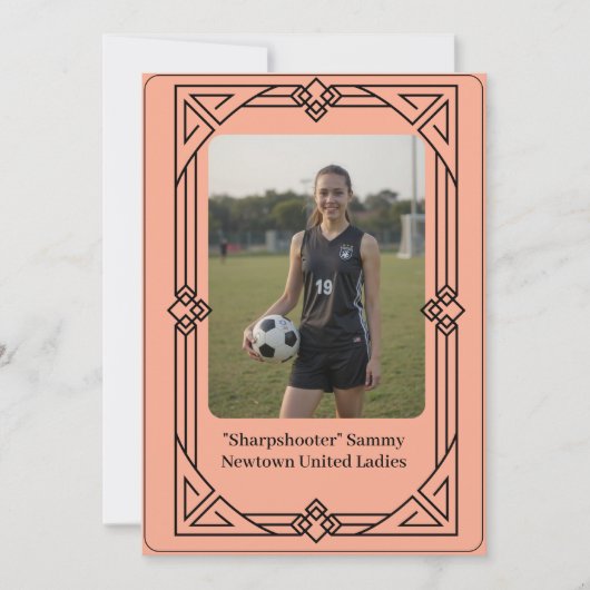 Custom Portrait Photo Soccer Testimonial Invite シーズンカード (正面)