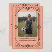 Custom Portrait Photo Soccer Testimonial Invite シーズンカード (正面/裏面)