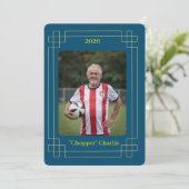 Custom Portrait Photo Soccer Testimonial v2 Invite シーズンカード (スタンド正面)