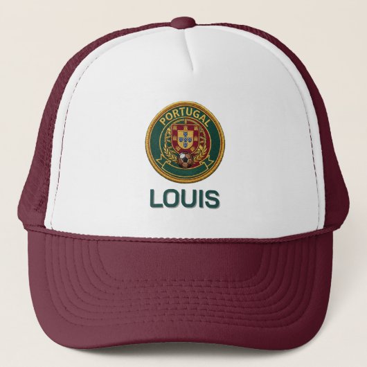 Custom Portugal Soccer Crest Personalized Name キャップ (正面)
