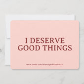 Custom Positive Affirmation Card for Women シーズンカード (正面)