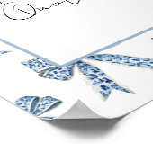 Custom Poster with Pretty Blue Bows Design ポスター (角)