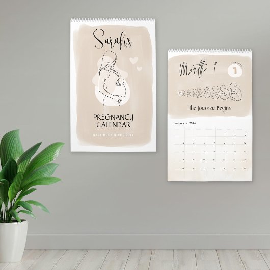 Custom Pregnancy Calendar, 9 Months Maternity カレンダー