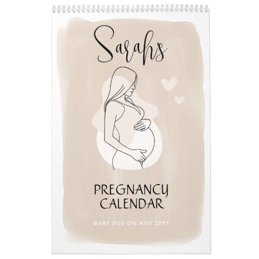 Custom Pregnancy Calendar, 9 Months Maternity カレンダー (カバー)