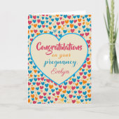 Custom Pregnancy Congratulations Card, Folded カード (正面)