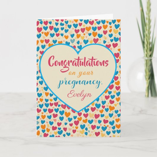 Custom Pregnancy Congratulations Card, Folded カード (正面)