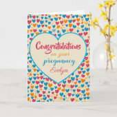 Custom Pregnancy Congratulations Card, Folded カード (黄色い花)