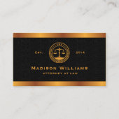 Custom Premium Gold Black Classic Monogram Law 名刺 (正面)
