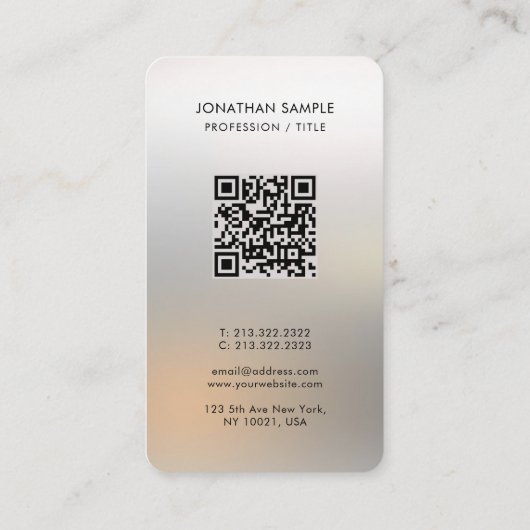 Custom Premium Silk Paper Glamorous Silver Luxury 名刺 (裏面)