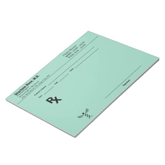 Custom Prescription Notepad – Editable Doctor RX  ノートパッド (アングル)